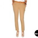 Women's Polyester & Spandex Pure Color Elastic Harem Pants L (Khaki)