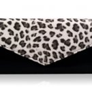 Leopard Print Tri-Fold Long Wallet (Black)