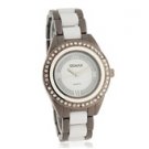 Stylish Women's Analog Watch with Replica Ceramic Strap (White)