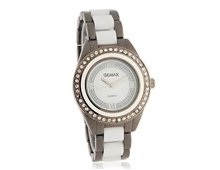 Stylish Women's Analog Watch with Replica Ceramic Strap (White)