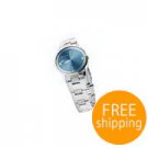 Fashion Stainless Steel Mental Wrist Watches Siver and Blue