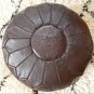 Dark Brown Moroccan Leather pouf