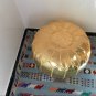 MOROCCAN FAUX LEATHER POUF : Golden color