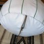 MOROCCAN LEATHER POU ( FLOOR PILLOW) white green stitching