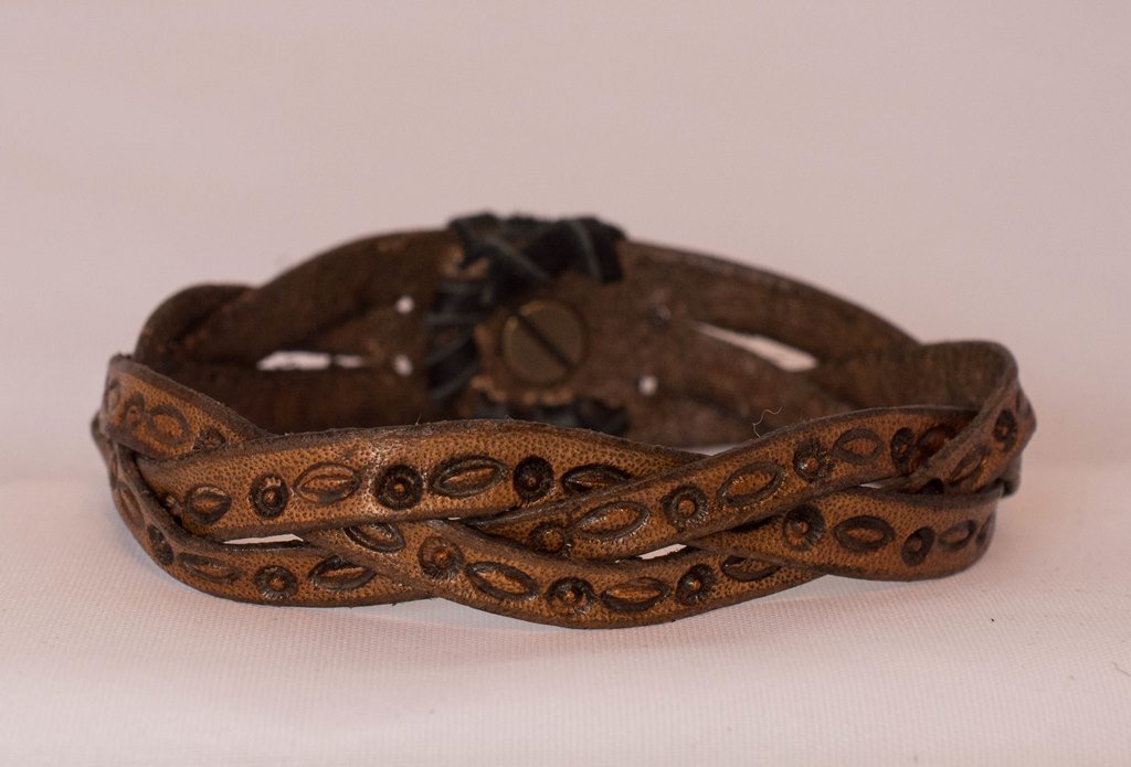 Brown Leather Mystery Braid Bracelet