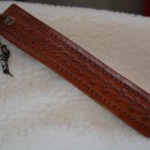 Hand Stamped Leather Bookmark Reddish Brown