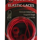 Ten Seconds Elastic Stretch Shoelaces Shoe Laces Lock Lace Red 36” Unisex