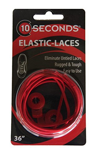 Ten Seconds Elastic Stretch Shoelaces Shoe Laces Lock Lace Red 36&acirc;�� Unisex