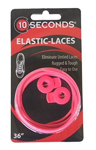 Ten Seconds Elastic Stretch Shoelaces Shoe Laces Lock Lace One Pair Pink  36&acirc;�� Unisex