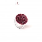 SI108-Bohemian glass ring & 925 silver