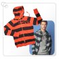 Brand New Men's cotton stripe Jacket zip-front Hoody free shipping