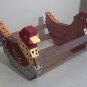 rooster wooden basket hand painted