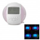 7-Color Light Alarm Clock with FM Thermometer Calendar 11 music demonstration