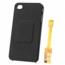 Dual SIM Card Adapter with Black Back Case for iPhone 4 Auto-switch between SIM cards