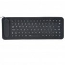 Black Foldable Flexible Compact Waterproof USB Silicone Keyboard