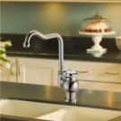 Antique Design Nickel + Chrome Plated Copper Single Handle 31 CM Kitchen Faucet