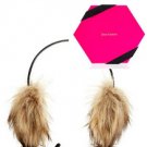 $98 NWT Juicy Couture EARMUFFS Headphones earbuds FUR scarf glove bag TAN