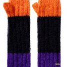 $78 NWT Juicy Couture Mohair fingerless Gloves Colorblock Orange black purple