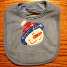 Blue Snowman Bib