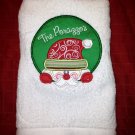 Santa Peeking Frame Hand Towel