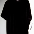 New t-shirt stretch black velvet 3X "Tanjay" by NYGARD