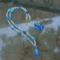 Blue and white funky earrings