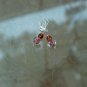 Handcrafted pink and brown earrings