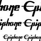 EPIPHONE GUITARS VINYL DECAL STICKERS SET OF 6--2 @5"--2 @3" & 2 @2"
