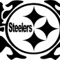 PITTSBURGH STEELERS FLAMES DEVIL WOMAN VINYL DECAL STICKER 9" WIDE!