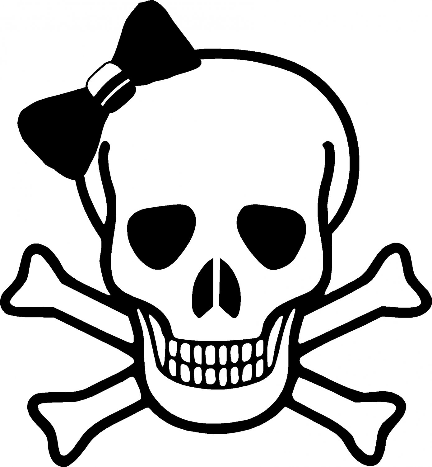 skull with bowtie vinyl decal sticker