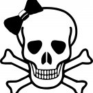 skull with bowtie vinyl decal sticker