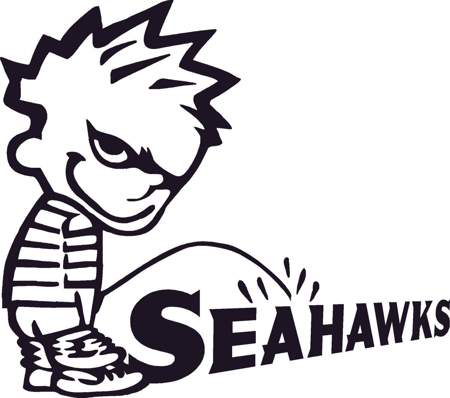 pee on piss on seattle seahawks vinyl decal sticker