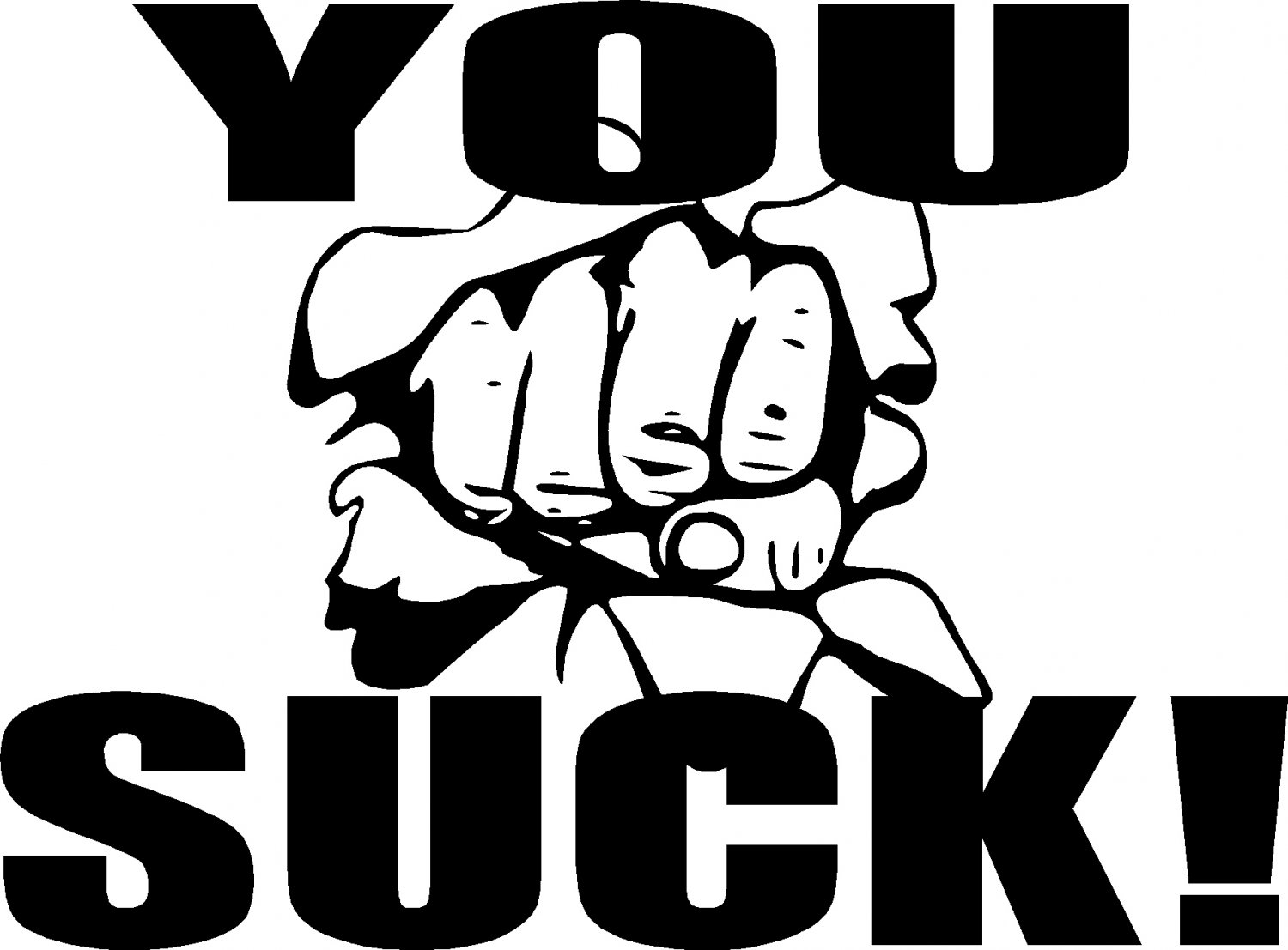 fist you suck knock out punch loser in your face vinyl decal sticker