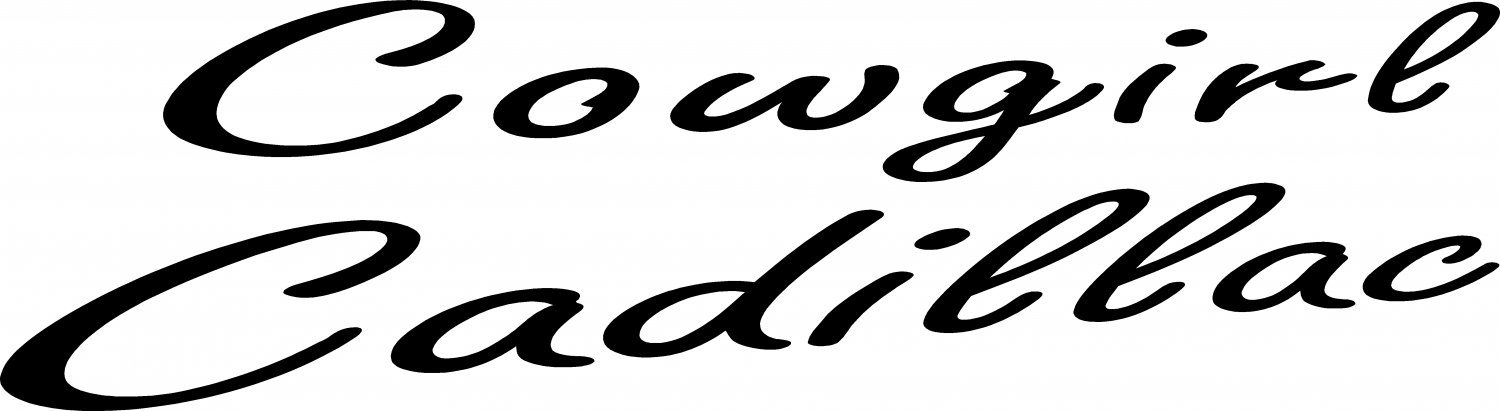 COWGIRL CADILLAC VINYL DECAL STICKER 7.85" WIDE