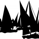 sailboats sailing vinyl decal sticker 9" wide
