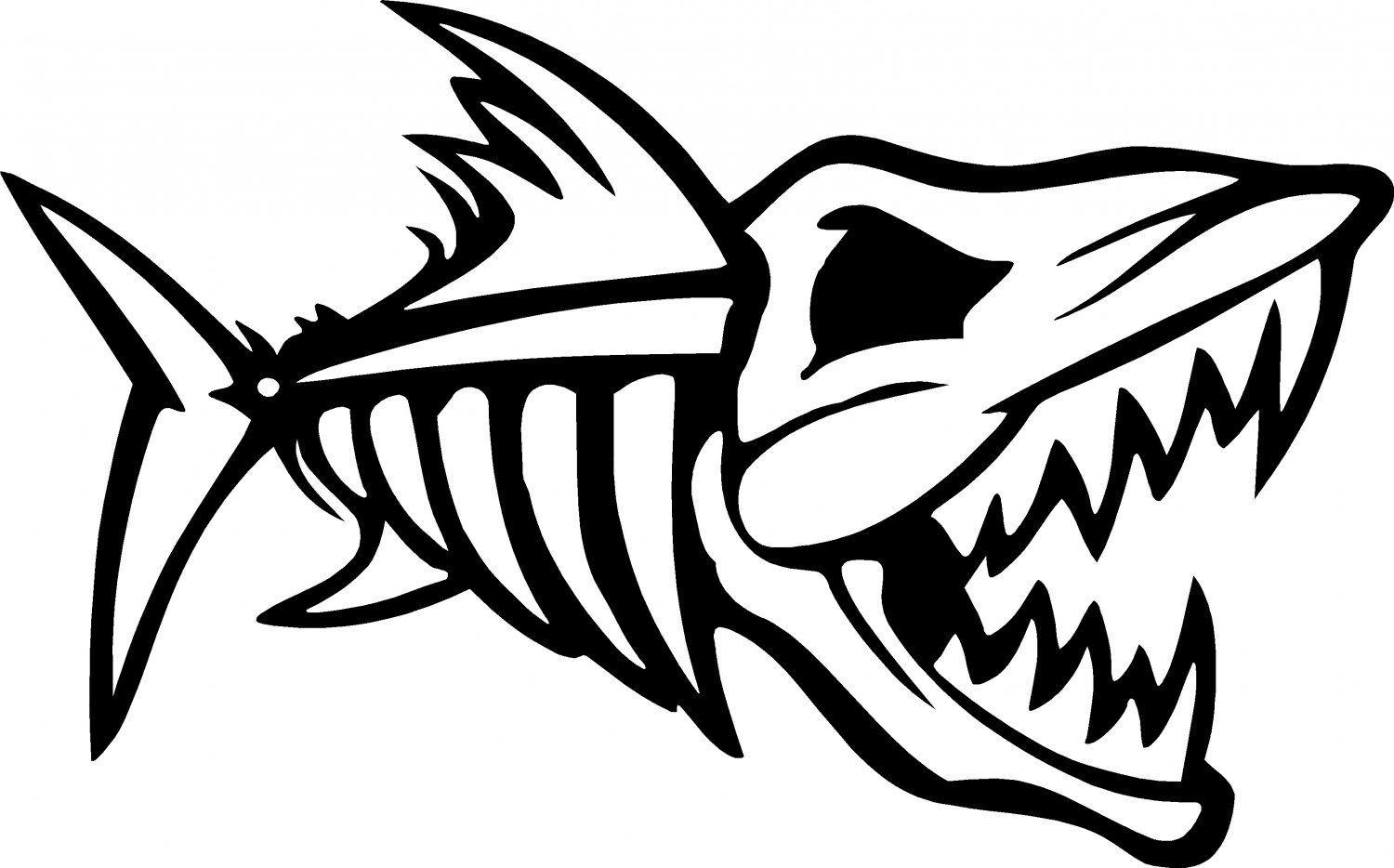 nitro fish skeleton fish bones skull vinyl decal sticker