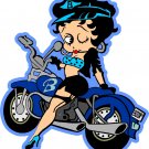 BETTY BOOP ON  MOTORCYCLE FULL COLOR VINYL DECAL STICKER