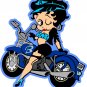 MOTORCYCLE BETTY BOOP LAPTOP FULL COLOR VINYL DECAL STICKER 3"TALL 2.72" WIDE