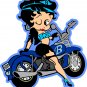MOTORCYCLE BETTY BOOP LAPTOP FULL COLOR VINYL DECAL STICKER 3"TALL 2.72" WIDE