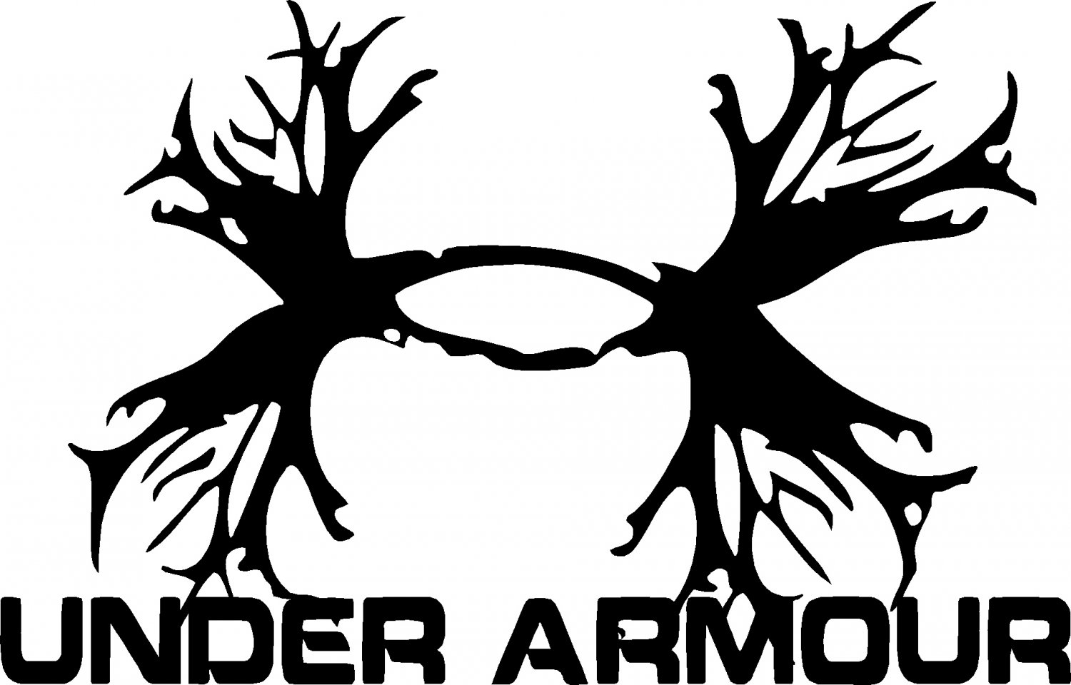 UNDER ARMOUR ANTLER VINYL DECAL STICKER 10" wide x 6.45" tall