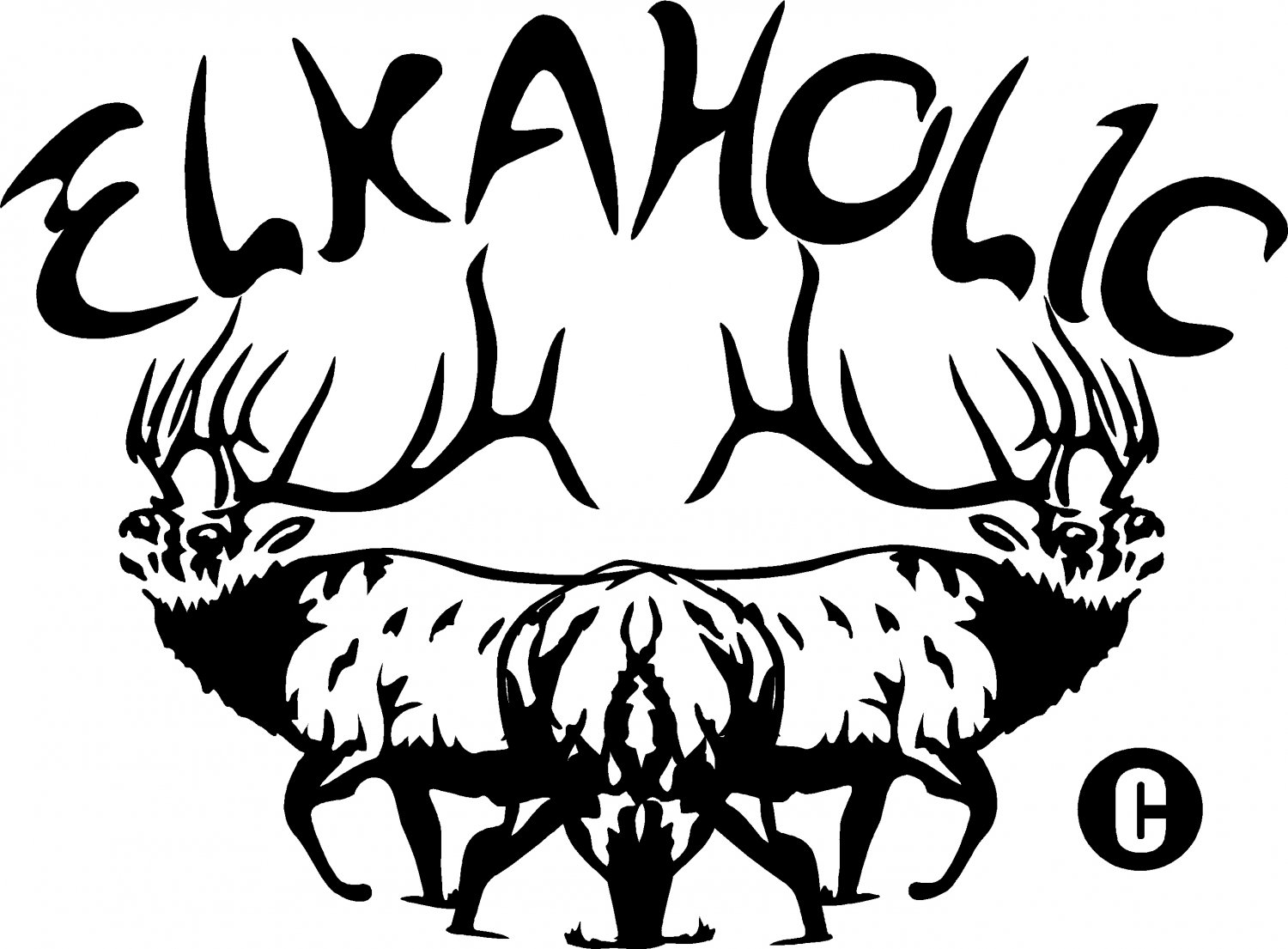 ELK HUNTER ELKAHOLIC VINYL DECAL STICKER 7" WIDE!!