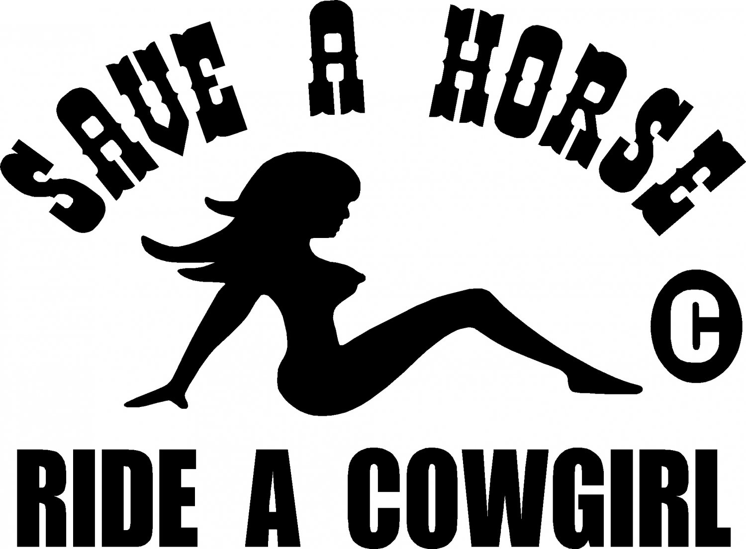 SAVE A HORSE RIDE A COWGIRL VINYL DECAL STICKER
