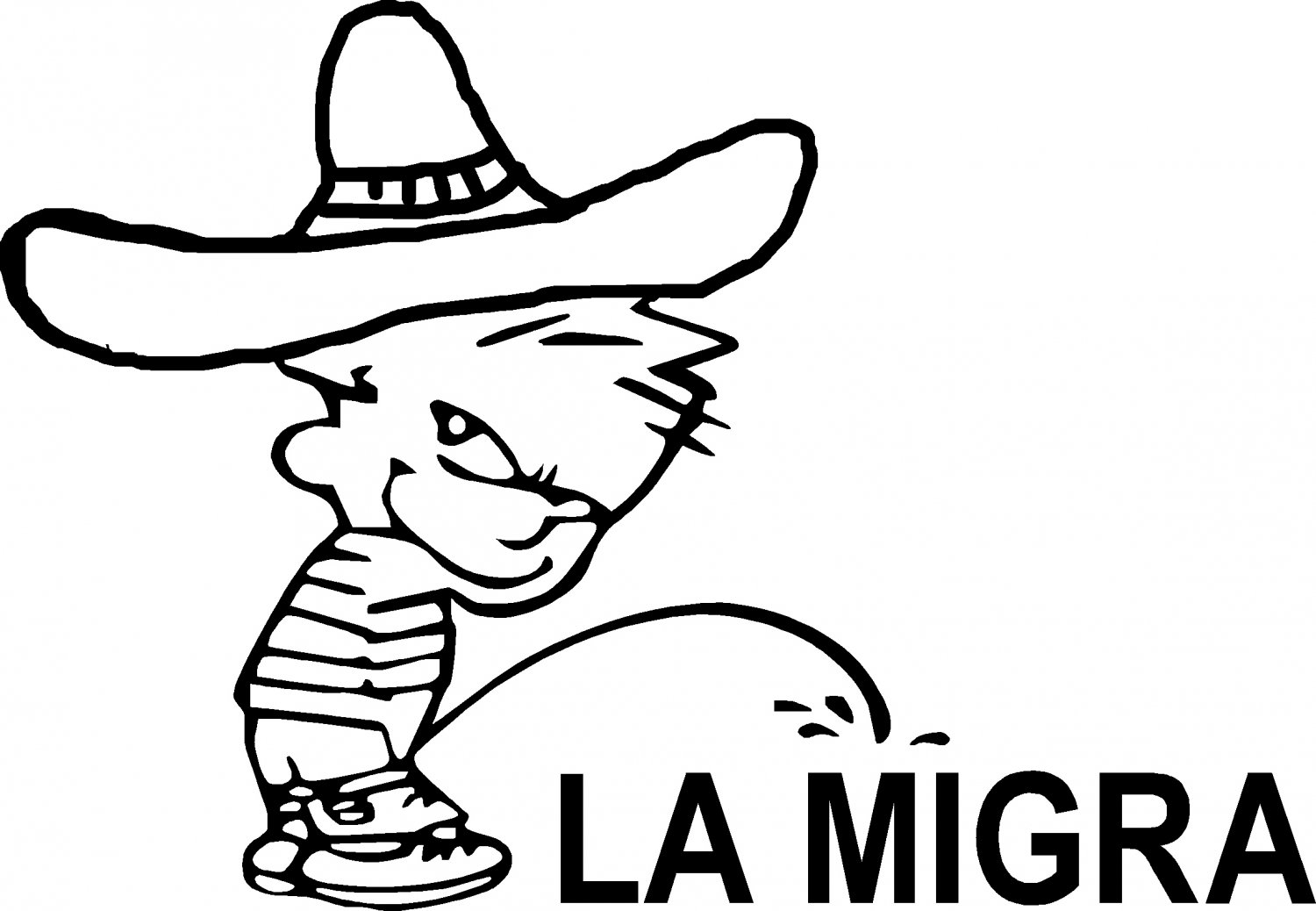 pee on piss on la migra border patrol vinyl decal sticker