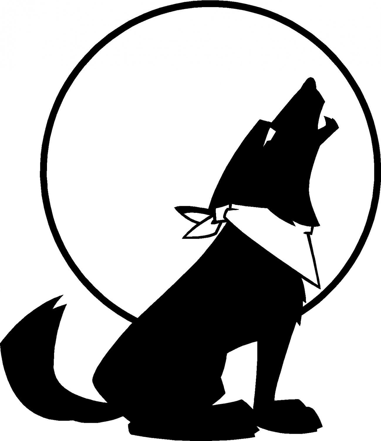 HOWLING DOG UNDER THE MOON DIE CUT VINYL DECAL STICKER