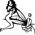 SEXY MARIJUANA POT WEED LOVER VINYL DECAL STICKER