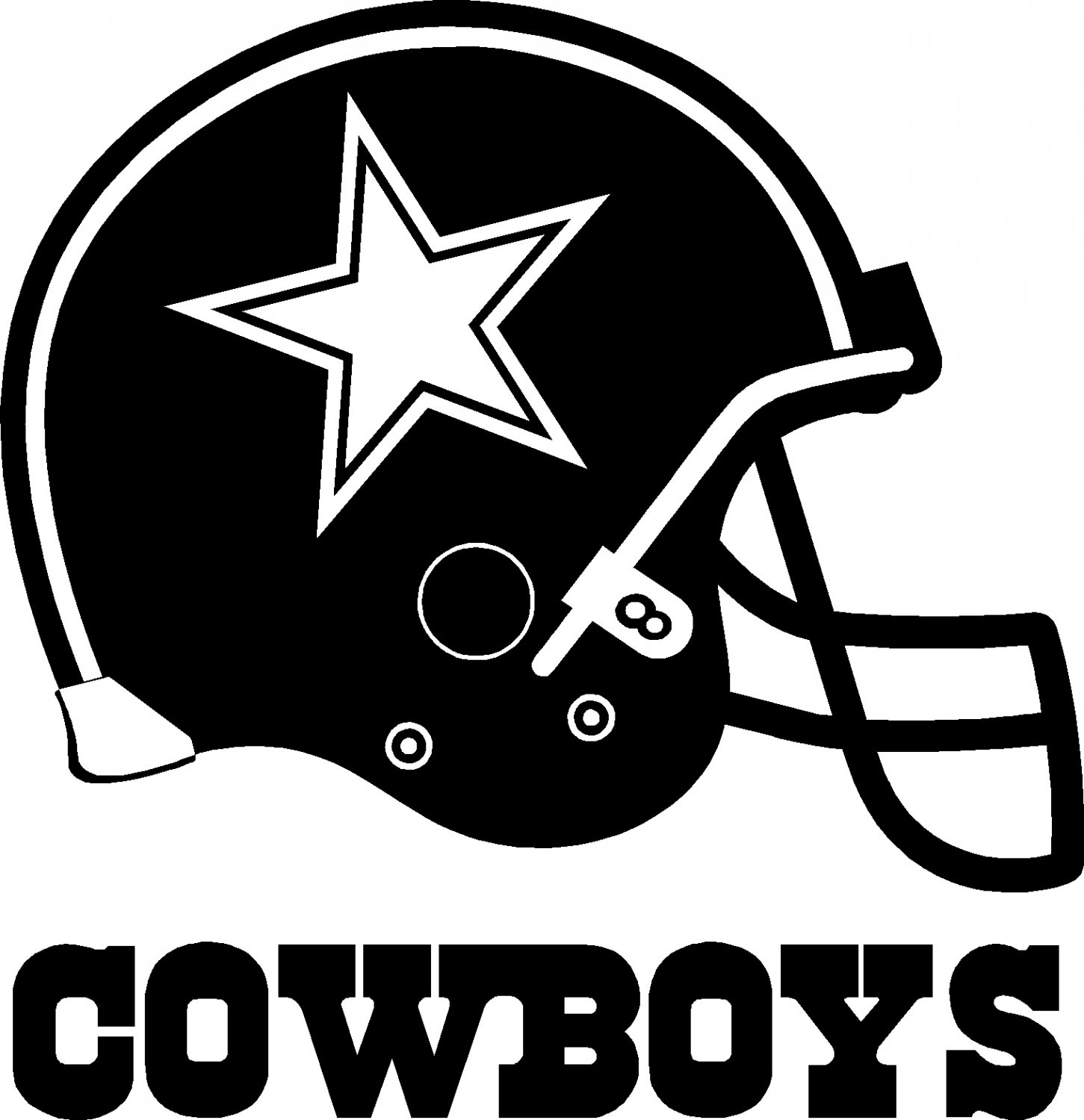 Dallas Cowboys Logo Black And White on Sale -  1695493502