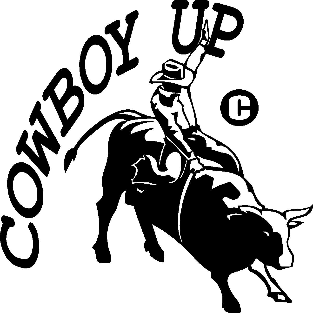 COWBOY UP BULL RIDER RODEO COWBOY VINYL DECAL STICKER