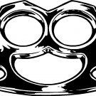 fake brass knuckles vinyl decal sticker 7" wide!