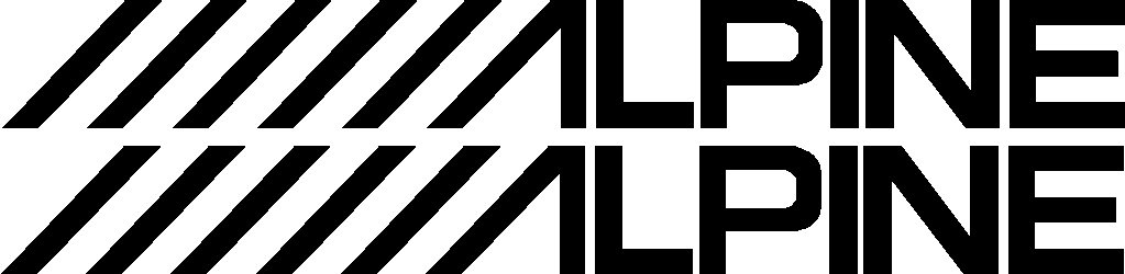 Alpine car audio speakers stereo Amplifier Vinyl Decal Stickers 8" wide set of 2