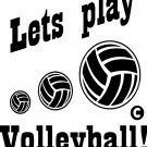 volleyball lets play! vinyl decal sticker